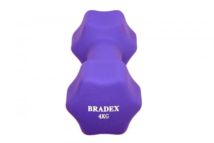 Гантель неопреновая, 4 кг, фиолетовая (Neoprene dumbbell 4 kg purple pantone 814 c), Bradex SF 0544 - фото 4 - id-p167455648