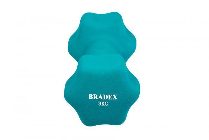 Гантель неопреновая, 3 кг, голубая (Neoprene dumbbell 3 kg blue 7466 c), Bradex SF 0543 - фото 2 - id-p167455649