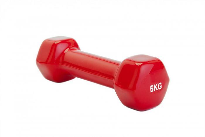Гантель обрезиненная 5 кг, красная (rubber covered barbell 5 kg RED), Bradex SF 0167 - фото 3 - id-p167455653