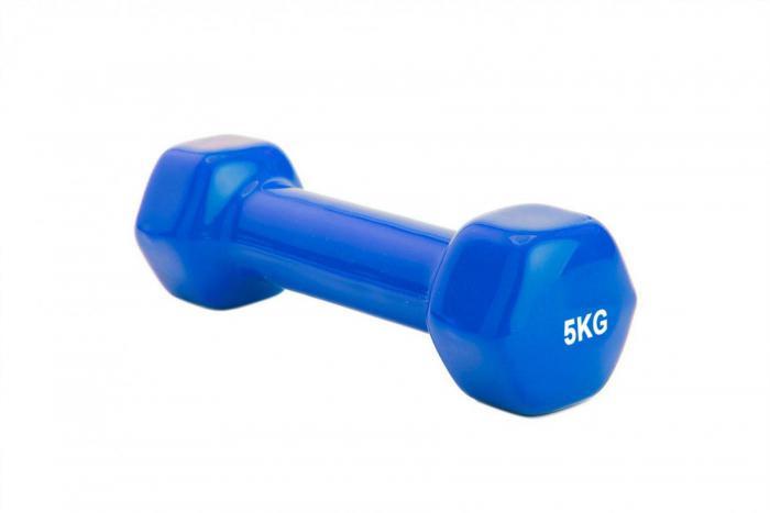 Гантель обрезиненная 5 кг, синяя (rubber covered barbell 5 kg BLUE), Bradex SF 0168 - фото 3 - id-p167455656