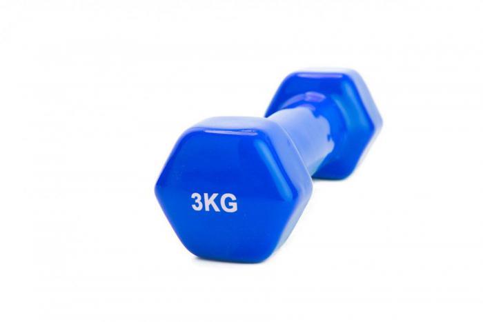 Гантель обрезиненная 3 кг, синяя (rubber covered barbell 3 kg BLUE), Bradex SF 0164