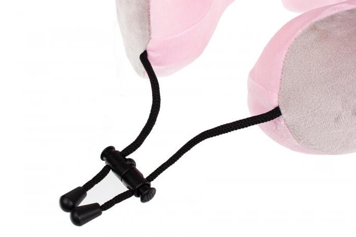 Дорожная подушка-подголовник для шеи с завязками, серо-розовая (Massage pillow (shiatsu + vibration) - - фото 9 - id-p167455730