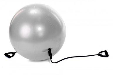 Мяч для фитнеса «ФИТБОЛ-65 с эспандерами» (Fitness Ball with expanders, grey), Bradex SF 0216
