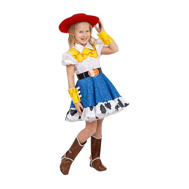 Детский карнавальный костюм "Ковбойша Джесси" 9032 к-22 (рубашка, юбка, ремень, сапоги, шляпа, перчатки)