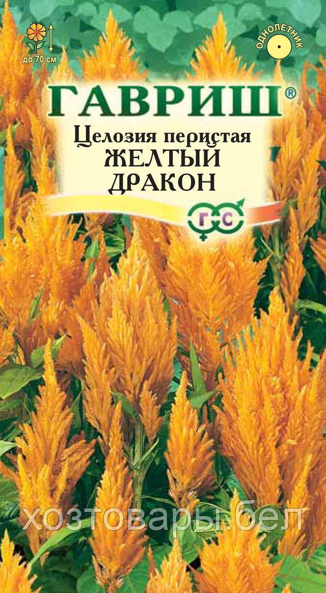 Целозия Желтый Дракон перистая 0,1г Одн 70 см (Гавриш)