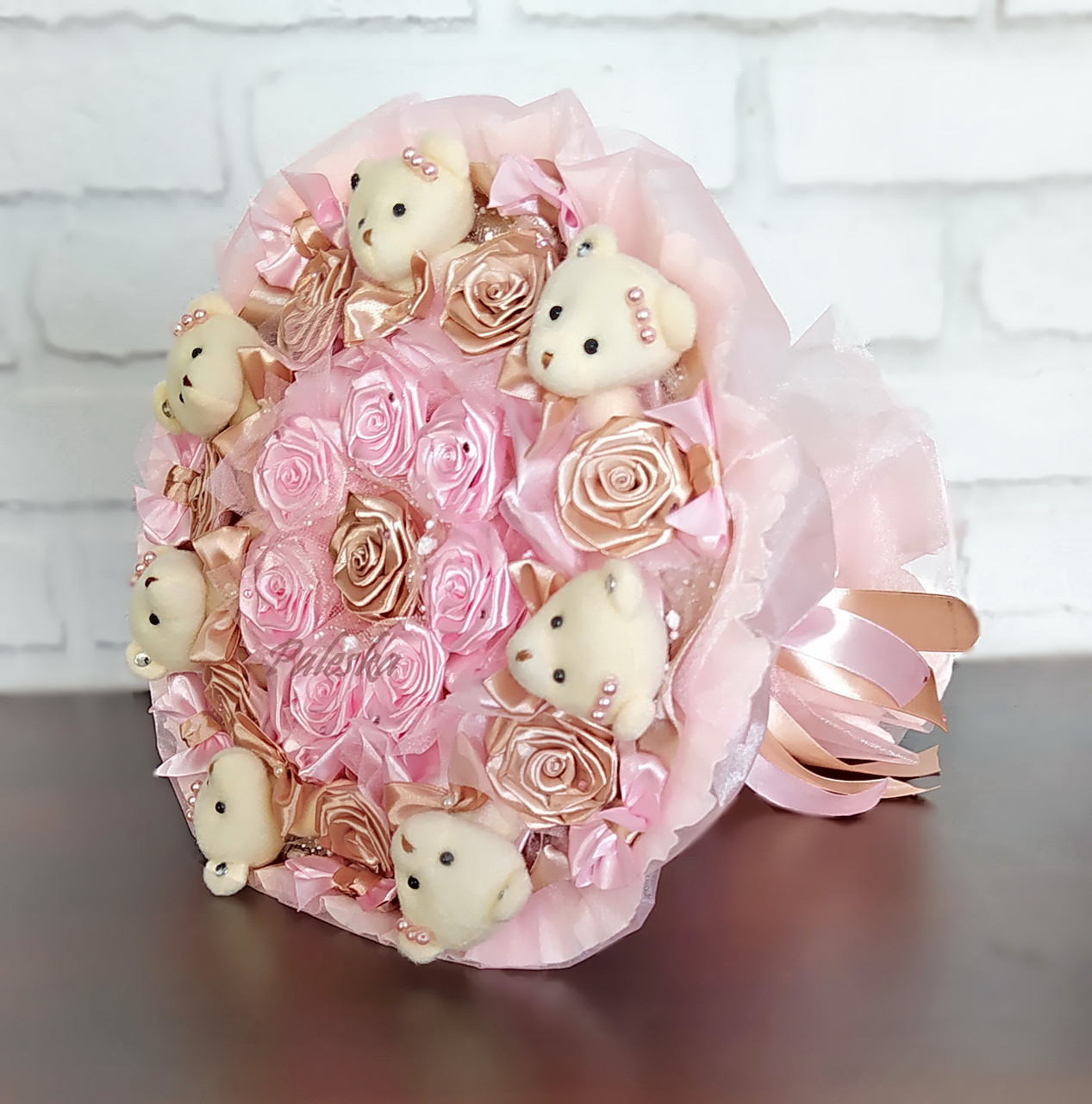 Букет из мягких игрушек, мишек, РК0715