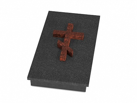 Цветник с надгробной плитой и крестом - фото 1 - id-p167625307