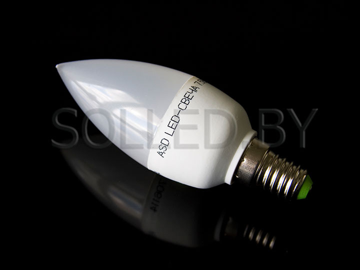 Светодиодная лампа ASD C37 СВЕЧА E14 3000K 7,5W 220V - фото 1 - id-p18331582