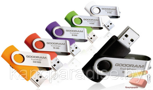 Флэш-накопитель Goodram Twister UTS2, 32GB, USB 2.0, пласт./метал., в ассортименте