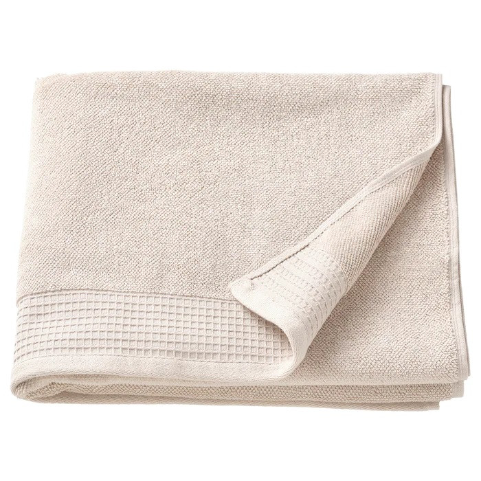 ВИНАРН Банное полотенце, светло-серый/бежевый70x140 см