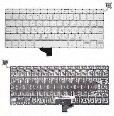 Клавиатура для ноутбука Apple MacBook A1342 белая, плоский Enter, 2009-2010 год - фото 1 - id-p167652694