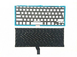 Клавиатура для ноутбука Apple MacBook A1369 черная, большой Enter, с подсветкой