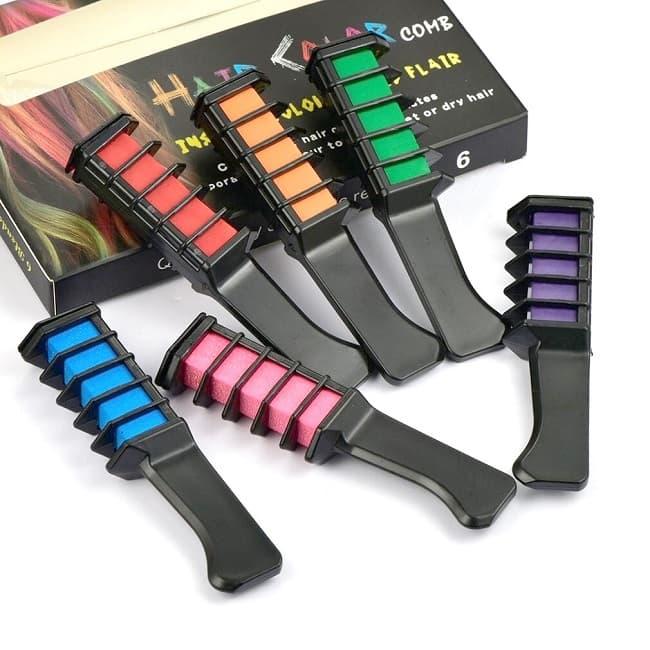 Мелки для волос «Hair color comb» 6 цветов в форме расчески - фото 4 - id-p167655247