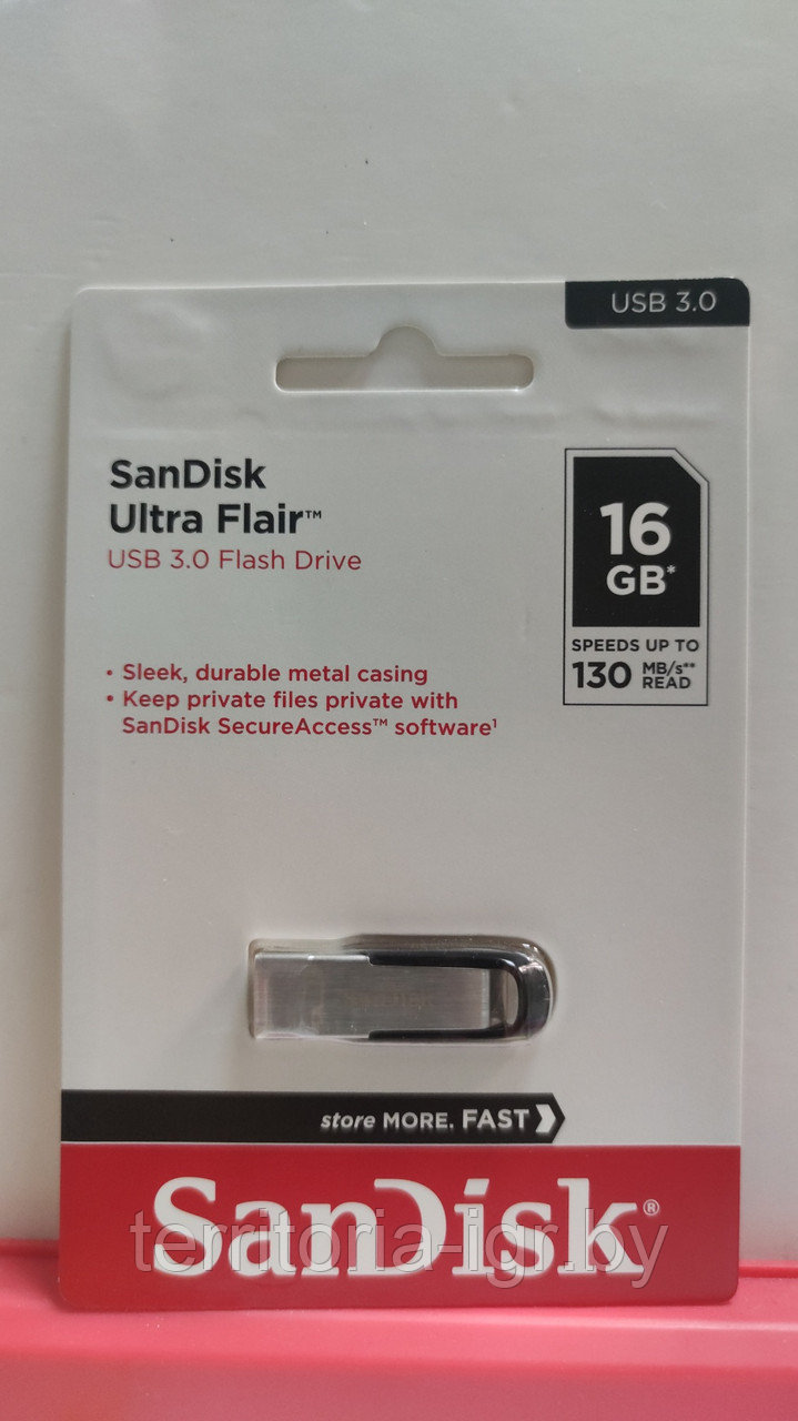 USB-накопитель SanDisk Ultra Flair 16 GB USB 3.0 Flash Drive (Original) - фото 2 - id-p167654182