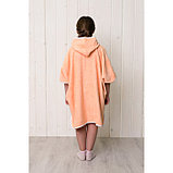 Халат-пончо для девочки, размер 80 × 60 см, персиковый, махра, фото 2