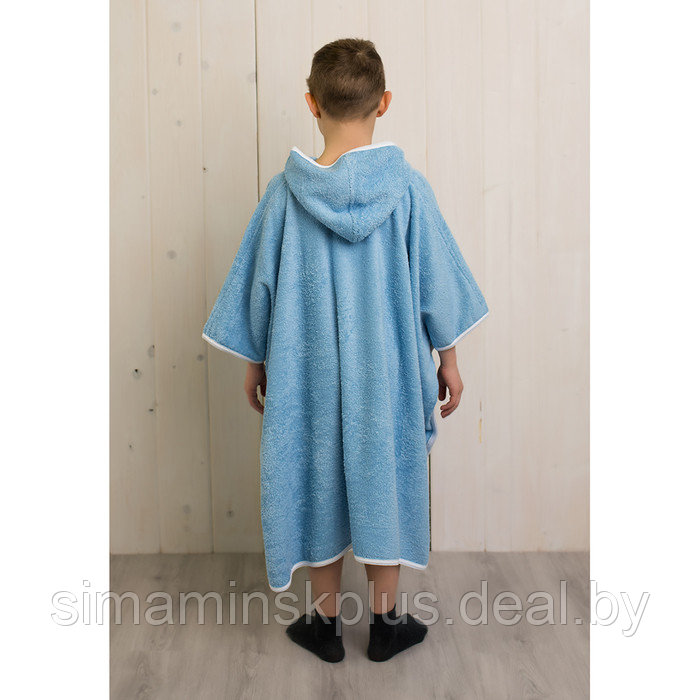 Халат-пончо для мальчика, размер 80 × 60 см, голубой, махра - фото 3 - id-p167659006