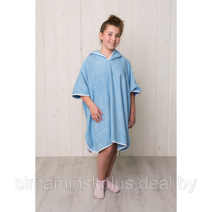 Халат-пончо для мальчика, размер 80 × 60 см, голубой, махра - фото 4 - id-p167659006