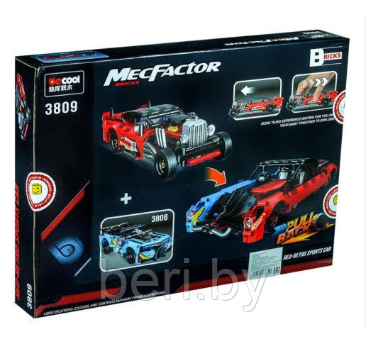 3809 Конструктор Decool Technic "Красный гоночный ретро автомобиль", 501 деталь, Аналог LEGO - фото 8 - id-p167667701