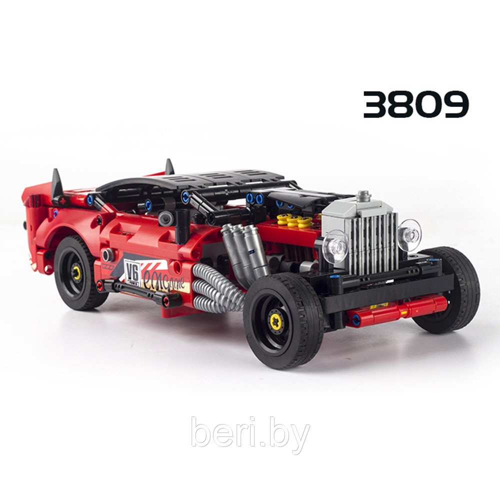 3809 Конструктор Decool Technic "Красный гоночный ретро автомобиль", 501 деталь, Аналог LEGO - фото 2 - id-p167667701