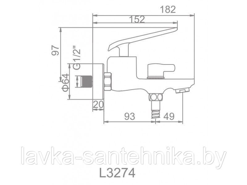 Смеситель для ванны и душа LEDEME L3274B - фото 2 - id-p167668411