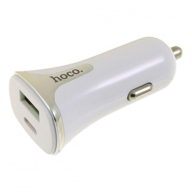 Автомобильное зарядное устройство Hoco Z31A PD + QC3.0, 3.4A макс - фото 3 - id-p167676745