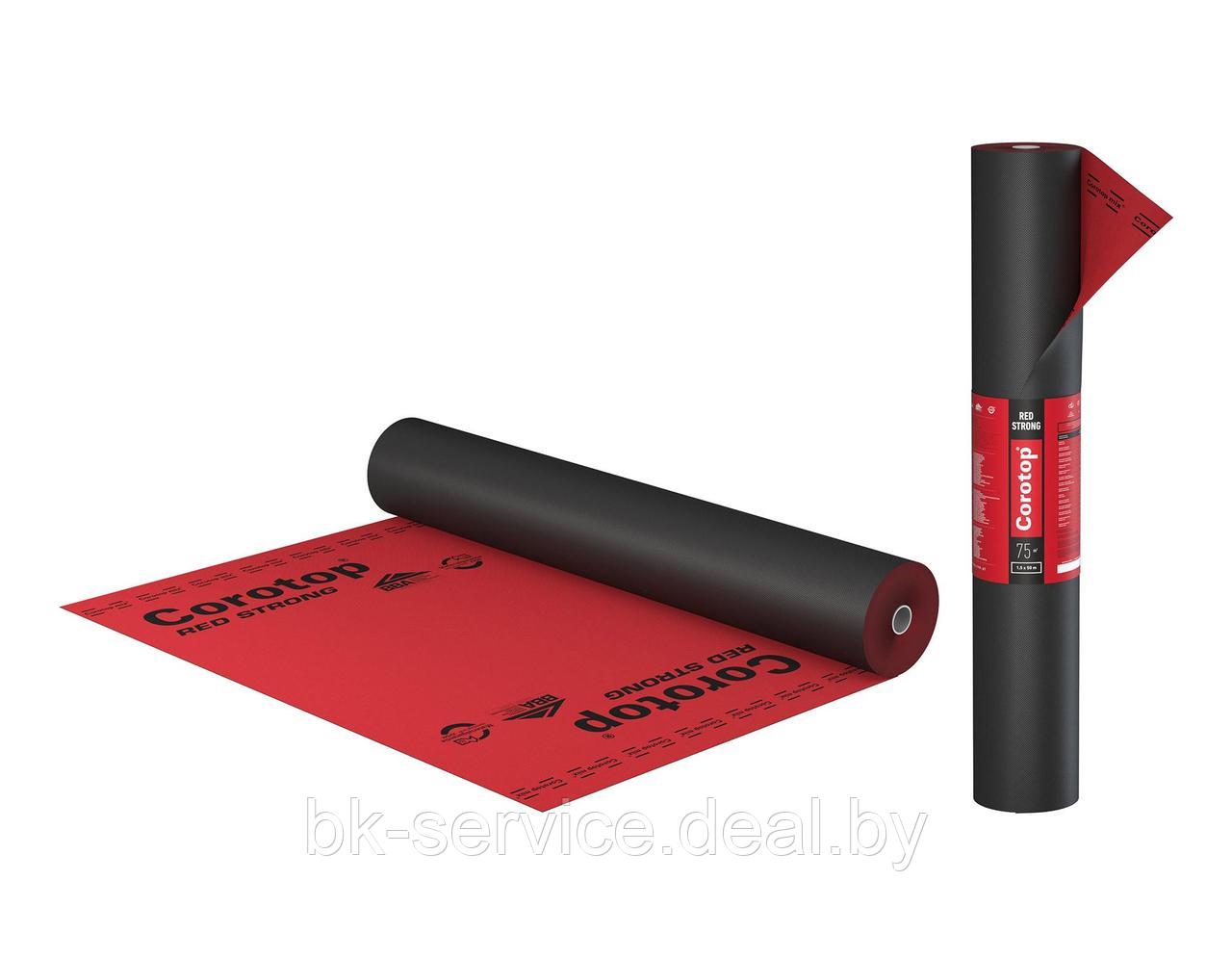 Гидроизоляционная мембрана Corotop Red Strong+ с самоклеющимися полосами 1,5х50 м., 180 гр/м2 - фото 1 - id-p167678939