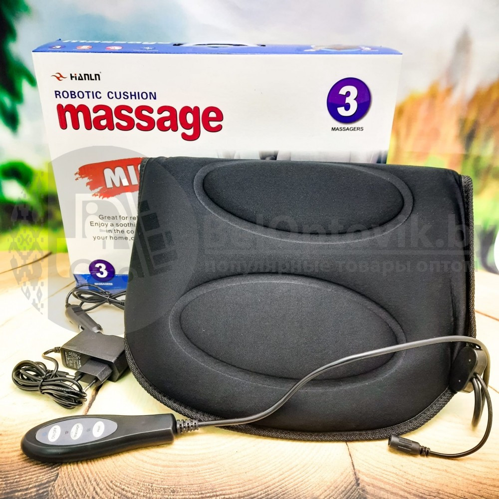 Массажная накидка для автомобиля и офиса с прогревом Robotic Cushion Massage HL-802 (три зоны массажа, 7 - фото 4 - id-p166799754