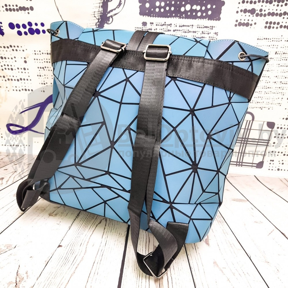 Светящийся неоновый рюкзак-сумка Хамелеон. Светоотражающий рюкзак Фиолетовый NEW - фото 4 - id-p134808975
