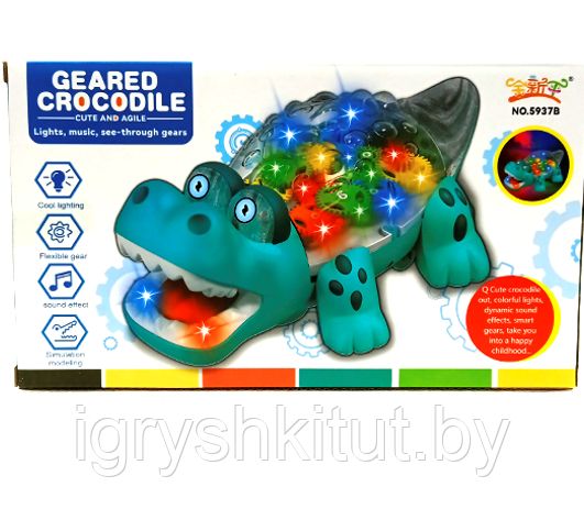 Музыкальная игрушка Крокодил, световые эффекты, арт.5937