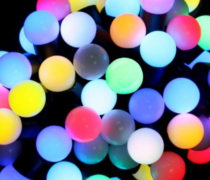 Новогодняя гирлянда Тайские фонарики шар хлопковый 20 шт 4 м - фото 3 - id-p167699289