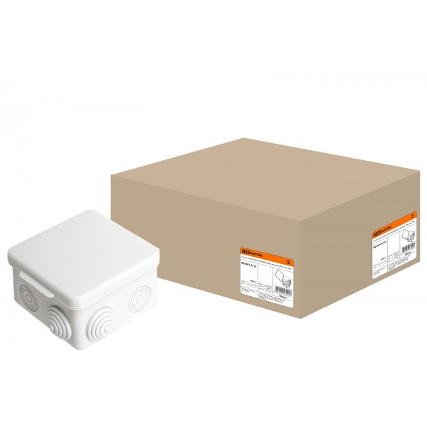 SQ1401-0112-i 80х80х50 мм IP54, 7 входов Распаячная коробка с крышкой TDM