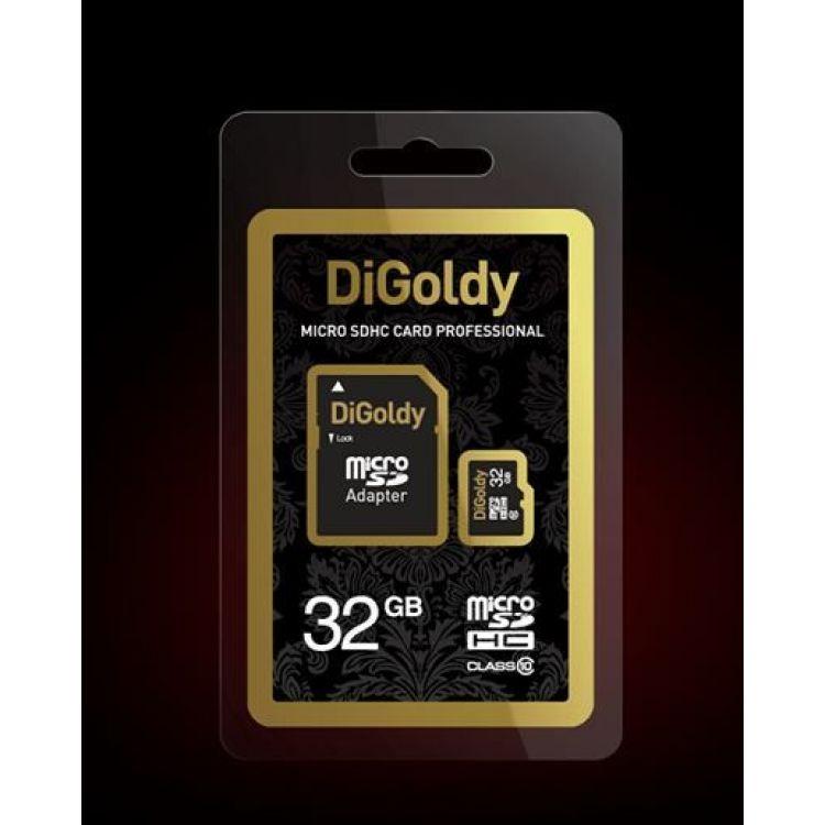 32GB microSDHC Class10 + адаптер SD Карта памяти DIGOLDY - фото 1 - id-p167705457