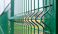 Еврозабор. Панель оцинк. с полимерным покрытием (RAL 6005/8017/7016) 2,43*2.5 м 4 мм, 3D забор, евроограждение, фото 1