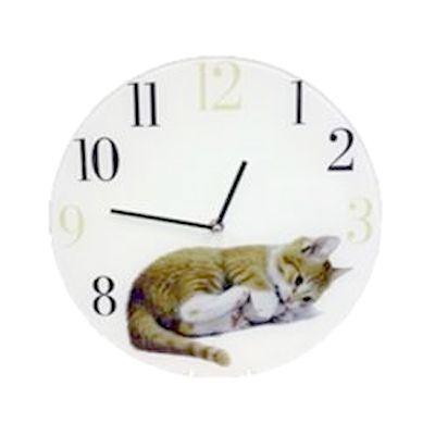 Настенные часы Котенок стеклянные 30 см