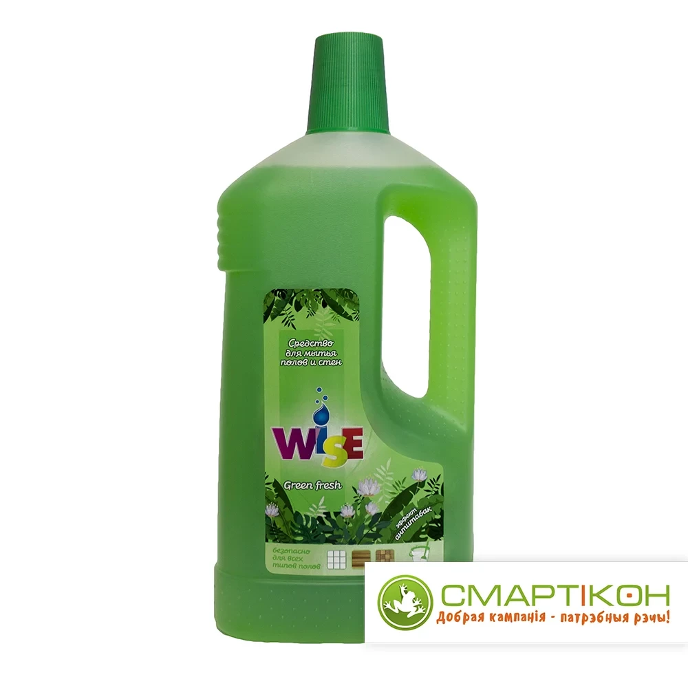 Средство для мытья полов и стен WISE Green fresh 1 л - фото 1 - id-p167695474