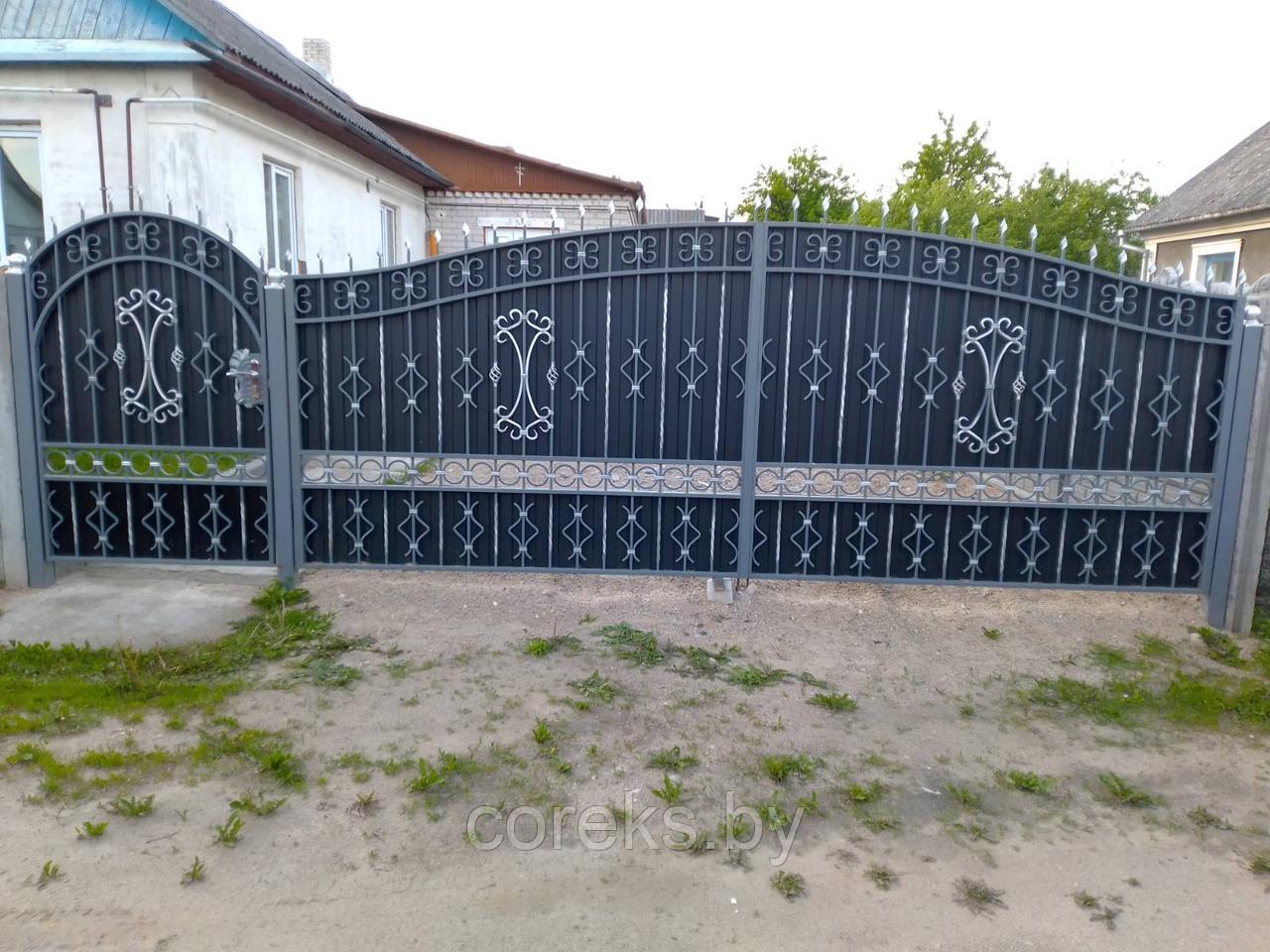 Распашные ворота №58, размер 320х140см, без установки, без столбов. - фото 1 - id-p167716912