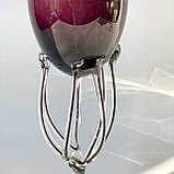 Ваза -подсвечник стеклянная Makora burgundy, фото 5