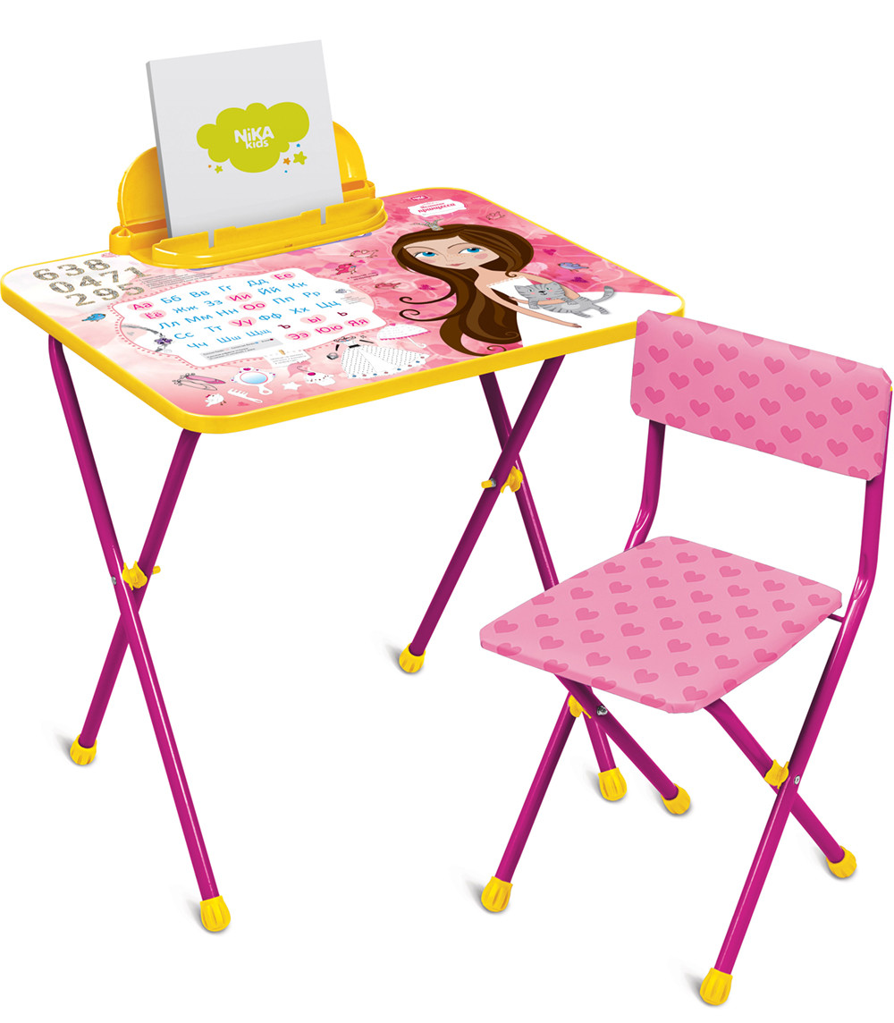 Комплект детской мебели Nika Kids "Мал.принцесса", роз.цв. КП2/17 (стол, стул) Модель СВ, СВН