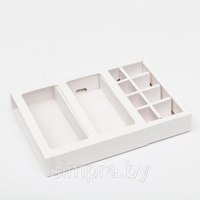 Коробка для конфет и шоколадки 17,9 х 17,9 х 3,8 см белая - фото 3 - id-p121743460