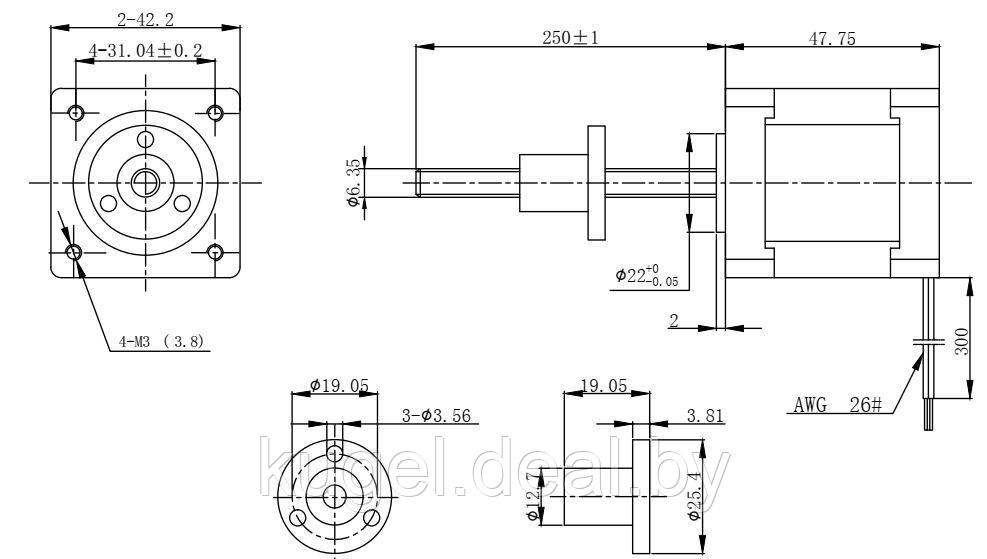 Шаговый двигатель, 42EC4A-2.33-002, FULLING MOTOR - фото 4 - id-p167730304