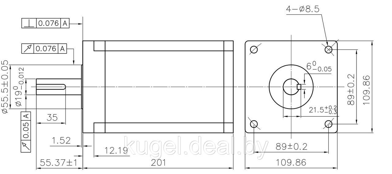 Шаговый двигатель, FL110STH201-8004A-19, FULLING MOTOR - фото 2 - id-p167730654