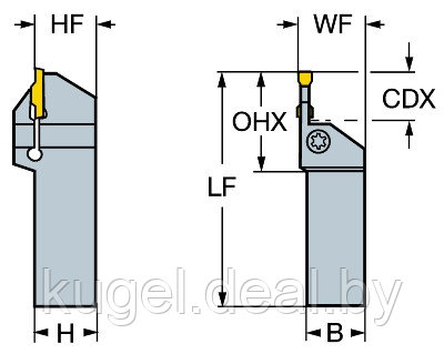 Державка T-Max® Q-Cut для отрезки и обработки канавок, RF151.23-3225-40M1, SANDVIK Coromant - фото 3 - id-p167730290