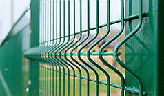 Еврозабор. Панель оцинк. с полимерным покрытием (RAL 6005/8017/7016) 2,03*3 м 4 мм, 3D забор, евроограждение