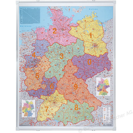 Карта Германии по квадратам с держателем 1400х1000 мм, фото 2