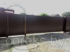 Откатные ворота №64, размер 400х150см, без установки, без столбов.