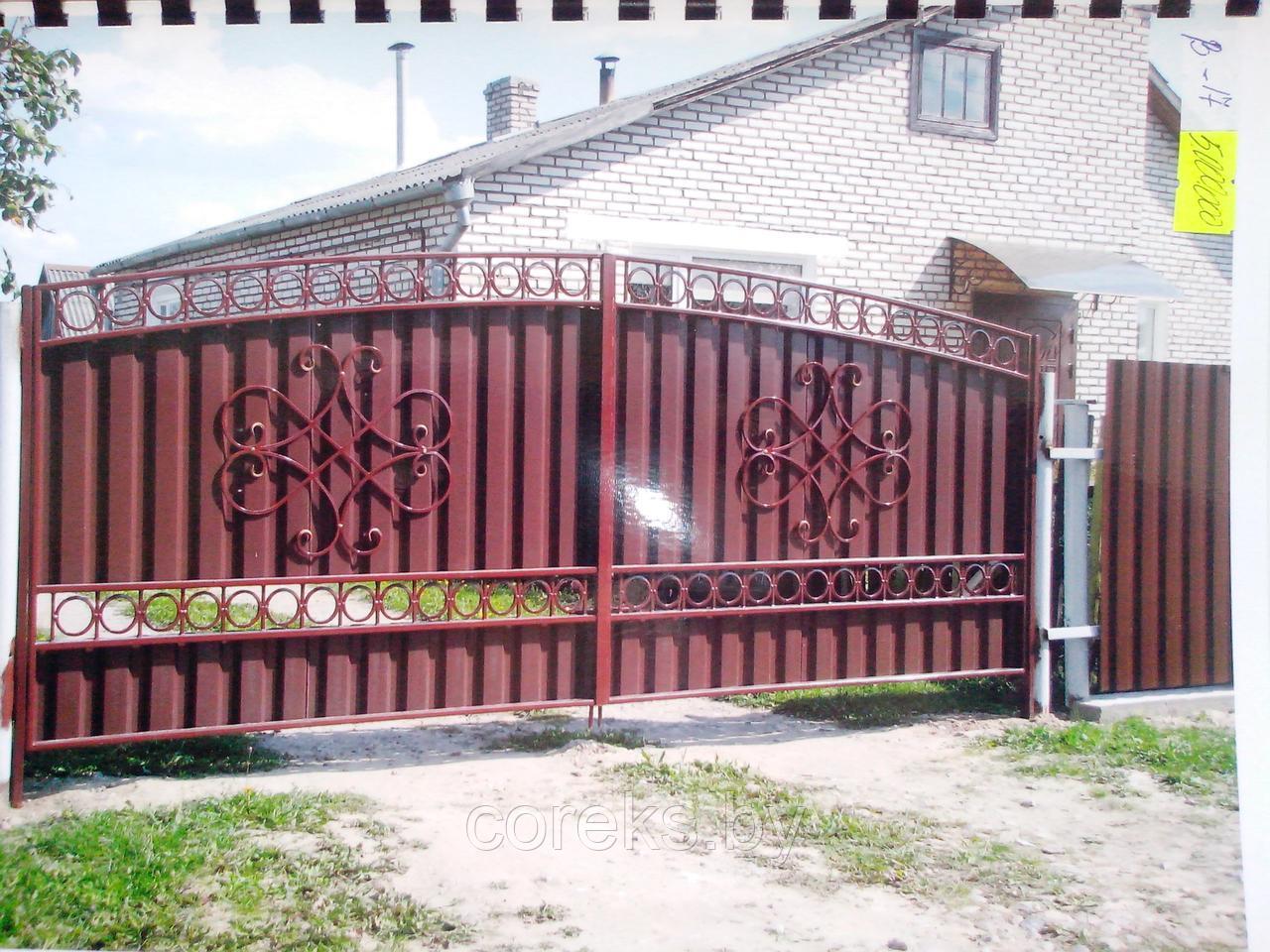 Распашные ворота №65, размер 320х140см, без установки, без столбов. - фото 1 - id-p167774600