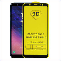 Защитное стекло Full-Screen для Samsung Galaxy A6 (2018) черный (5D-9D с полной проклейкой)