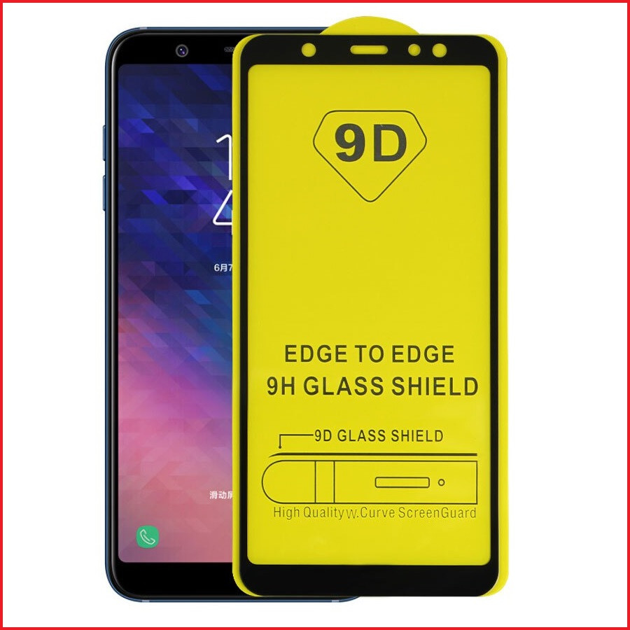 Защитное стекло Full-Screen для Samsung Galaxy A6 (2018) черный (5D-9D с полной проклейкой)
