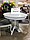 Круглый раздвижной стол Прометей из массива ( тон Cream White), фото 4