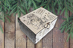 Новогодняя коробка для подарка Дед Мороз 135*175*70